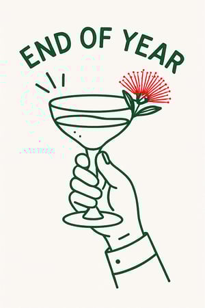 End of year drink in hand